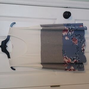 Chic Soul Size 1X color block floral top